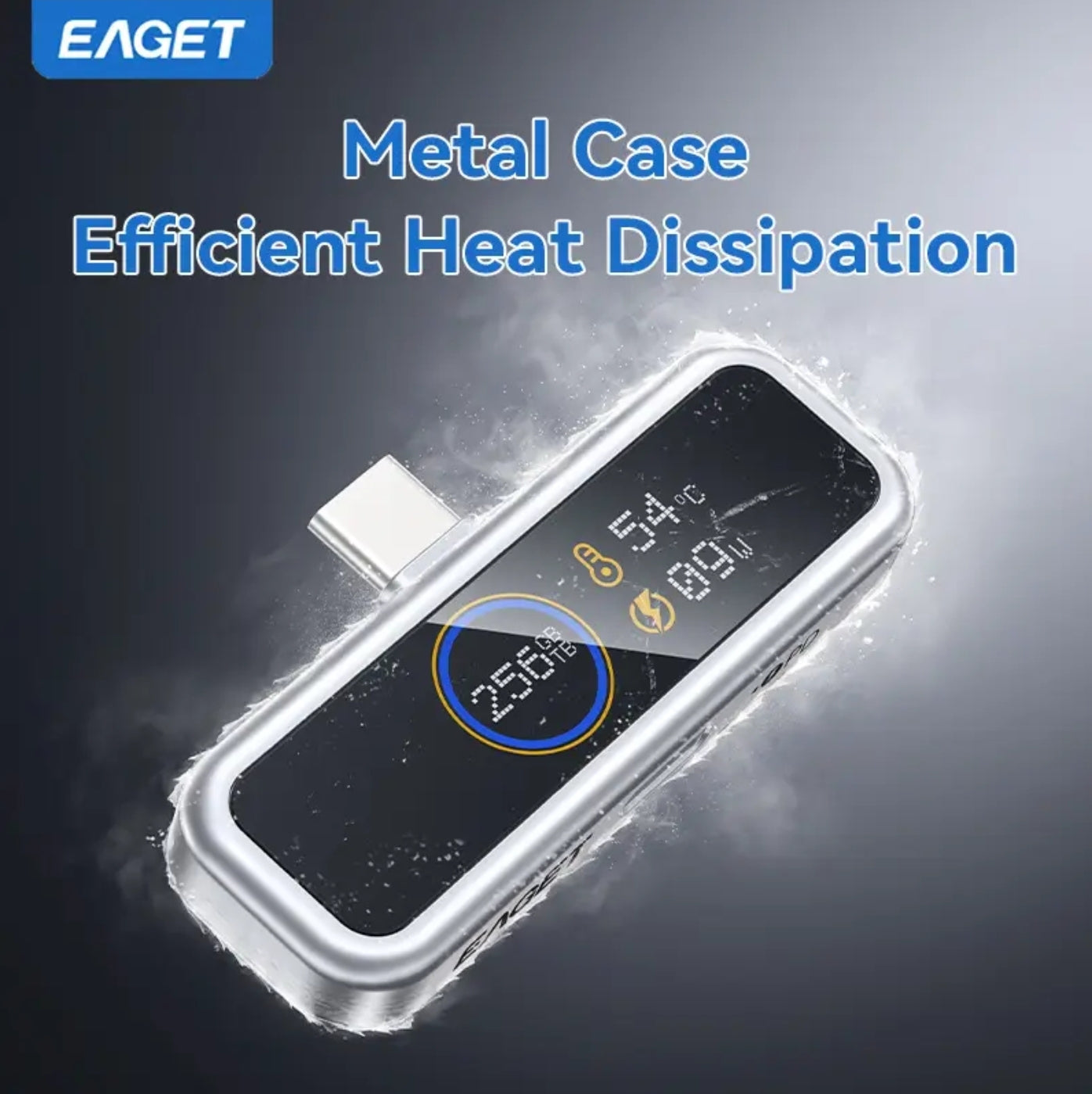 Next-Gen 128/256 GB Fast Type C Flash Drive with Intelligent Digital Display - APP Based Encryption, One-Click Backup,