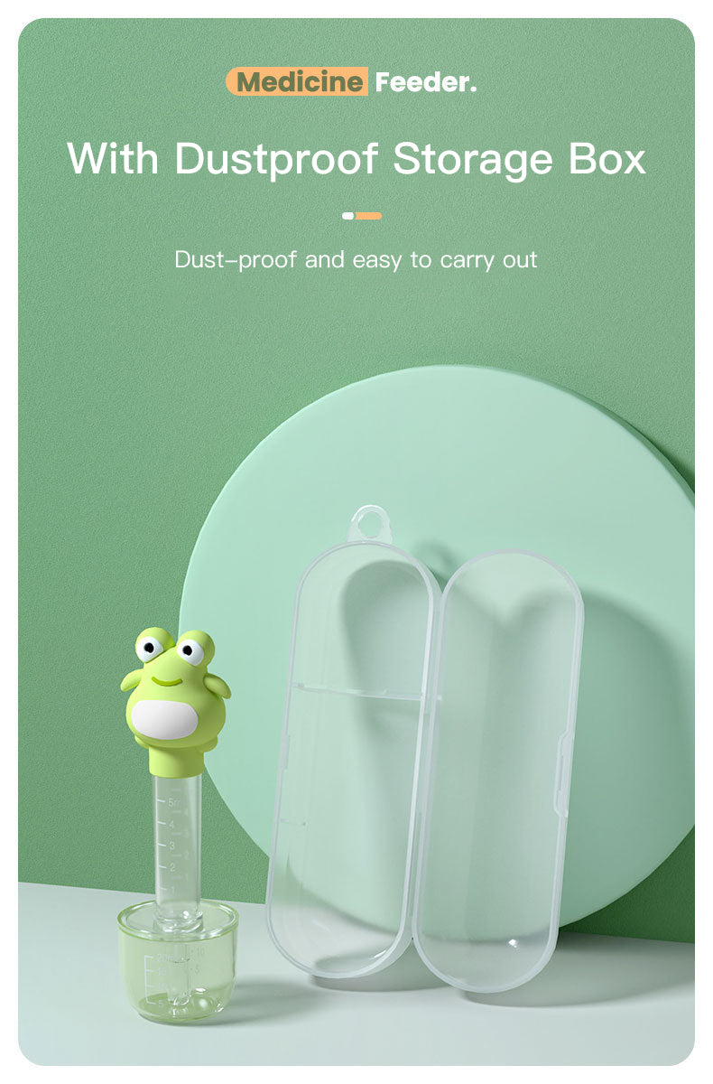 Silicone Baby Feeder with Measuring/Storage Cup - Anti-Choking, Mess-free Medicine,  Juice, Puree Dispenser
